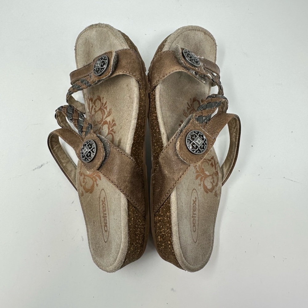 Aetrex Janey Braided Slid Sandals Women's Sz 6 - Picture 4 of 15